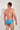 Back view of a men model wearing HO blue print  Swim Mini Briefs