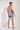 General view of a men model wearing HO blue print  Swim Shorts