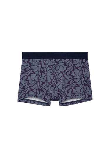 Front cutout view of HO navy print modal/viscose/tencel Boxer Briefs HO1