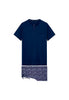 Front cutout view of HO navy print cotton Short Sleepwear