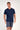 Front view of a men model wearing HO navy print cotton Short Sleepwear