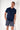 General view of a men model wearing HO navy print cotton Short Sleepwear