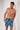 Front view of a men model wearing HO blue print  Beach Boxer