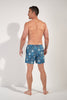 General view of a men model wearing HO blue print  Beach Boxer
