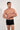 General view of a men model wearing HO blue print/black/black cotton Boxer Briefs 3p