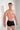 General view of a men model wearing HO blue print/black/black cotton Boxer Briefs 3p