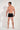 General view of a men model wearing HO blue print/black/black cotton Boxer Briefs 3p