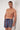 Front view of a men model wearing HO multicolor stripes  Beach Boxer