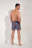 General view of a men model wearing HO multicolor stripes  Beach Boxer