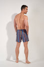 General view of a men model wearing HO multicolor stripes  Beach Boxer