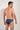 Back view of a men model wearing HO multicolor stripes  Swim Micro Briefs