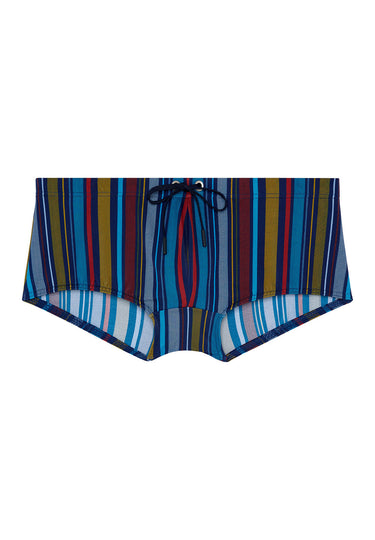 Front cutout view of HO multicolor stripes  Swim Trunk