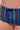 Close-up view of a men model wearing HO multicolor stripes  Swim Trunk