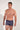 Front view of a men model wearing HO navy print  Boxer Briefs