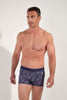 Front view of a men model wearing HO navy print  Boxer Briefs