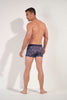 General view of a men model wearing HO navy print  Boxer Briefs