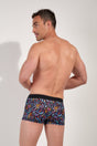 Back view of a men model wearing HO multico print  Trunk
