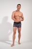 Full-body view of a men model wearing HO multico print  Trunk