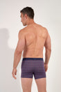 Back view of a men model wearing HO red print modal/viscose/tencel Comfort Boxer Briefs