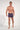 Full-body view of a men model wearing HO red print modal/viscose/tencel Comfort Boxer Briefs