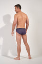 General view of a men model wearing HO red print modal/viscose/tencel Comfort Briefs
