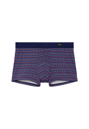 Front cutout view of HO red print modal/viscose/tencel Comfort Boxer Briefs