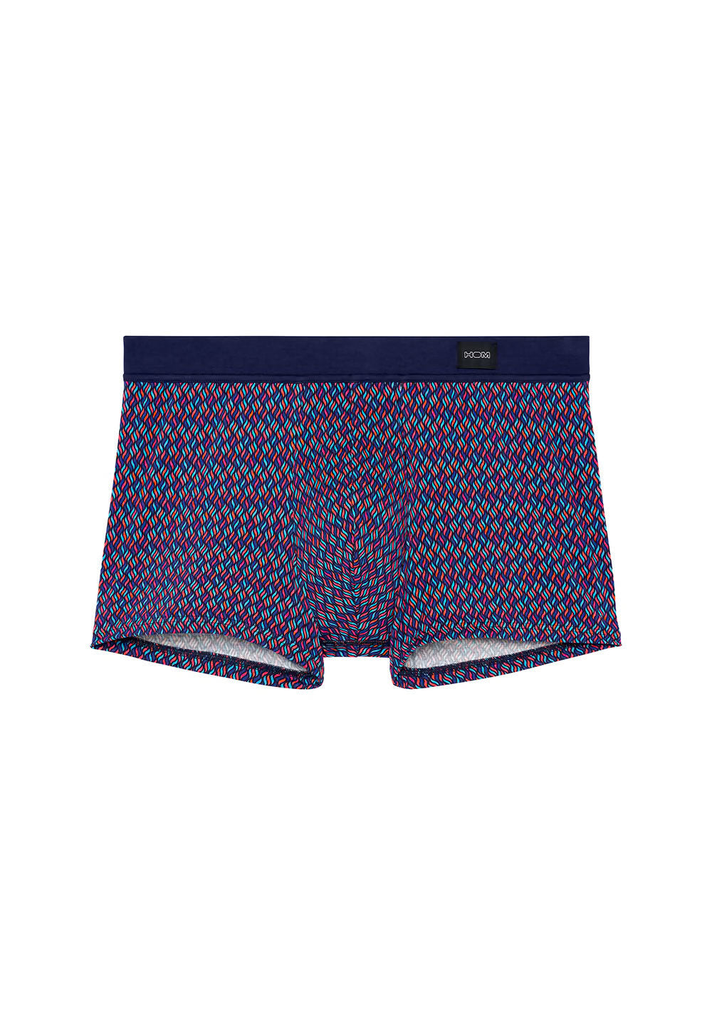 Front cutout view of HO red print modal/viscose/tencel Comfort Boxer Briefs