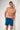 Front view of a men model wearing HO blue print  Beach Boxer