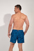 Back view of a men model wearing HO blue print  Beach Boxer