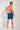 General view of a men model wearing HO blue print  Beach Boxer