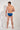 General view of a men model wearing HO blue print  Swim Mini Briefs
