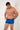 General view of a men model wearing HO blue print  Swim Shorts
