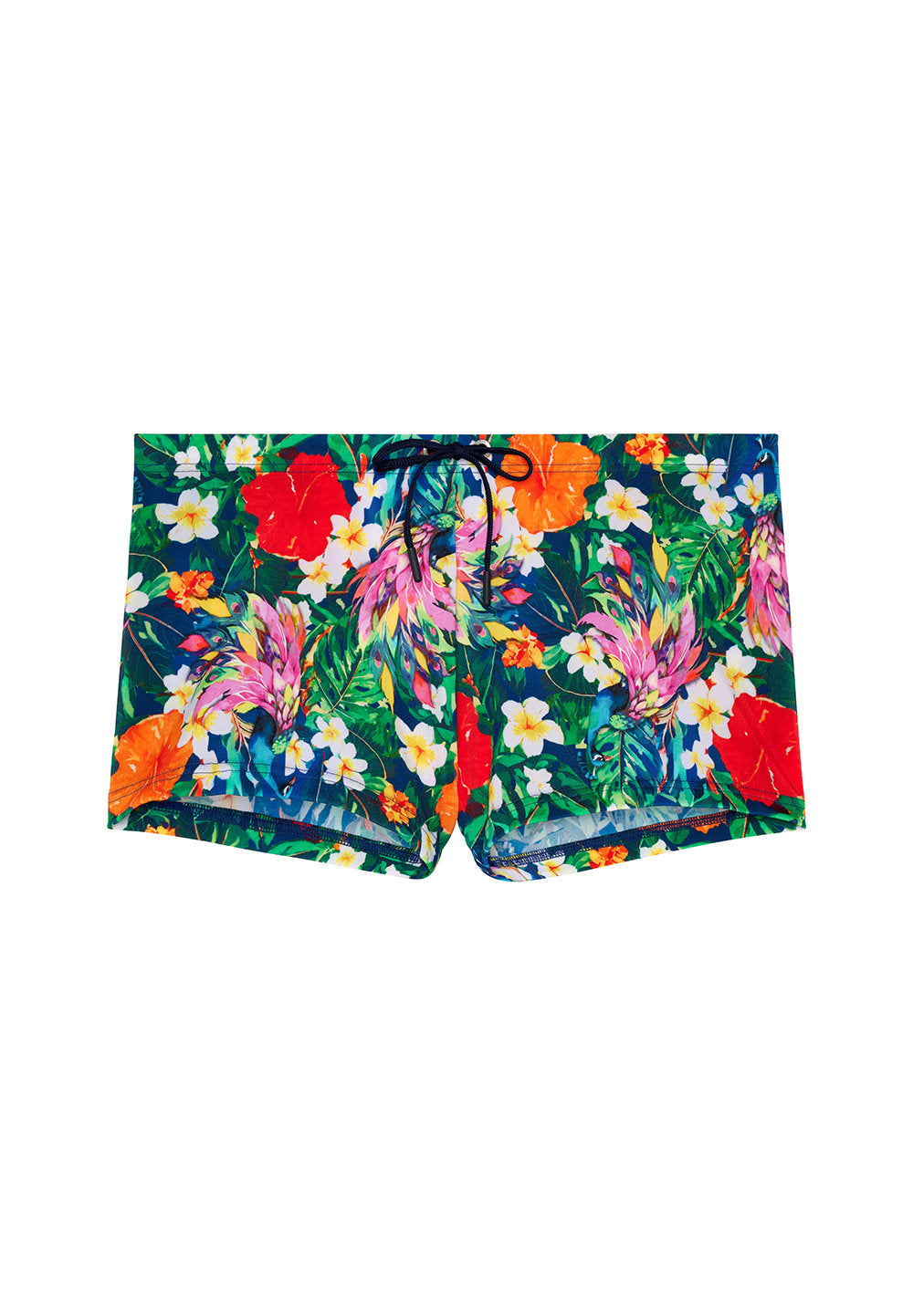 Front cutout view of HO multico print  Swim Shorts