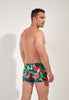 Back view of a men model wearing HO multico print  Swim Shorts
