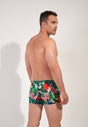 Back view of a men model wearing HO multico print  Swim Shorts