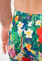 General view of a men model wearing HO multico print  Swim Shorts