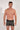 Front view of a men model wearing HO black print  Boxer Briefs