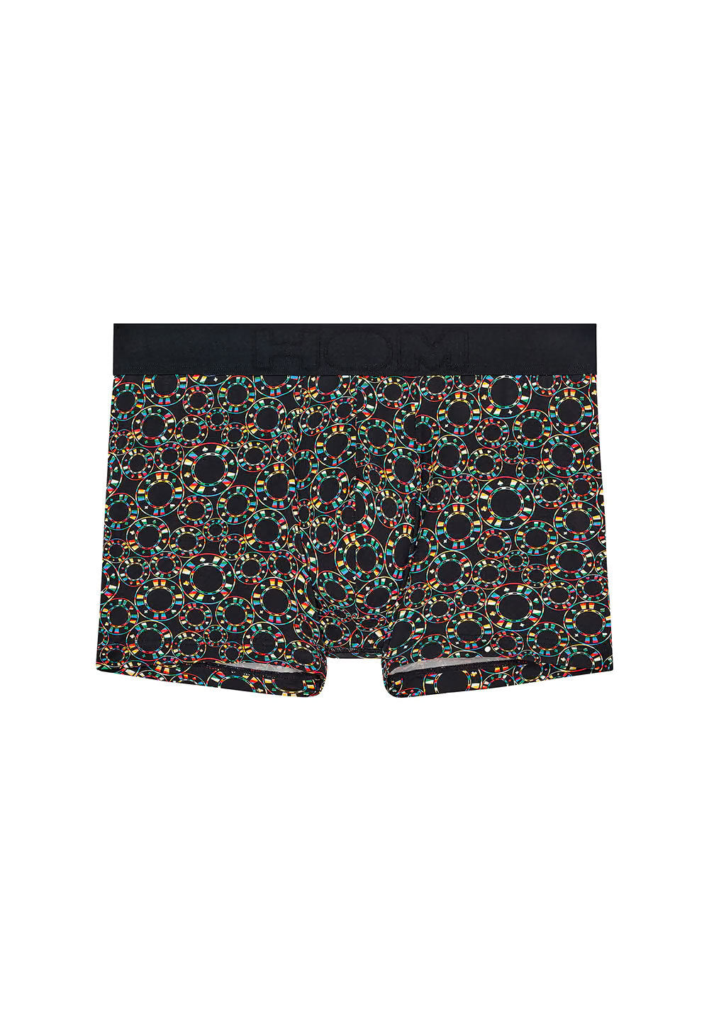 Front cutout view of HO black print  Boxer Briefs
