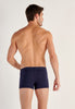 General view of a men model wearing HO navy/navy stripes/grey cotton Boxer Briefs 3p
