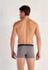 General view of a men model wearing HO navy/navy stripes/grey cotton Boxer Briefs 3p
