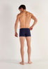 General view of a men model wearing HO navy/navy stripes/grey cotton Boxer Briefs 3p