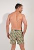 Back view of a men model wearing HO green print  Beach Boxer