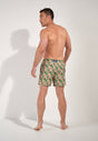 General view of a men model wearing HO green print  Beach Boxer