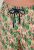 Close-up view of a men model wearing HO green print  Beach Boxer
