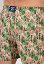 General view of a men model wearing HO green print  Beach Boxer