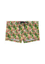 Front cutout view of HO green print  Swim Shorts