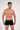 Front view of a men model wearing HO black/black/black cotton Boxer Briefs HO1 3p