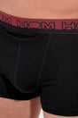 General view of a men model wearing HO black/black/black cotton Boxer Briefs HO1 3p