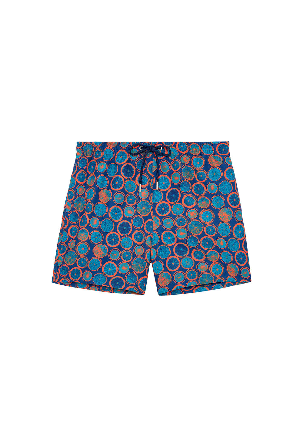 Front cutout view of HO navy print  Beach Boxer
