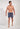 Full-body view of a men model wearing HO navy print  Beach Boxer